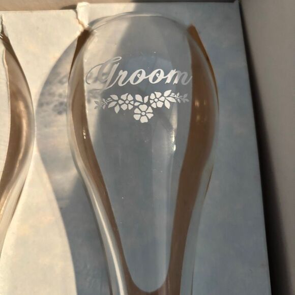 Hortense B. Hewitt Co. Bride & Groom Wedding Champagne Toasting Flute Glasses - Picture 3 of 5